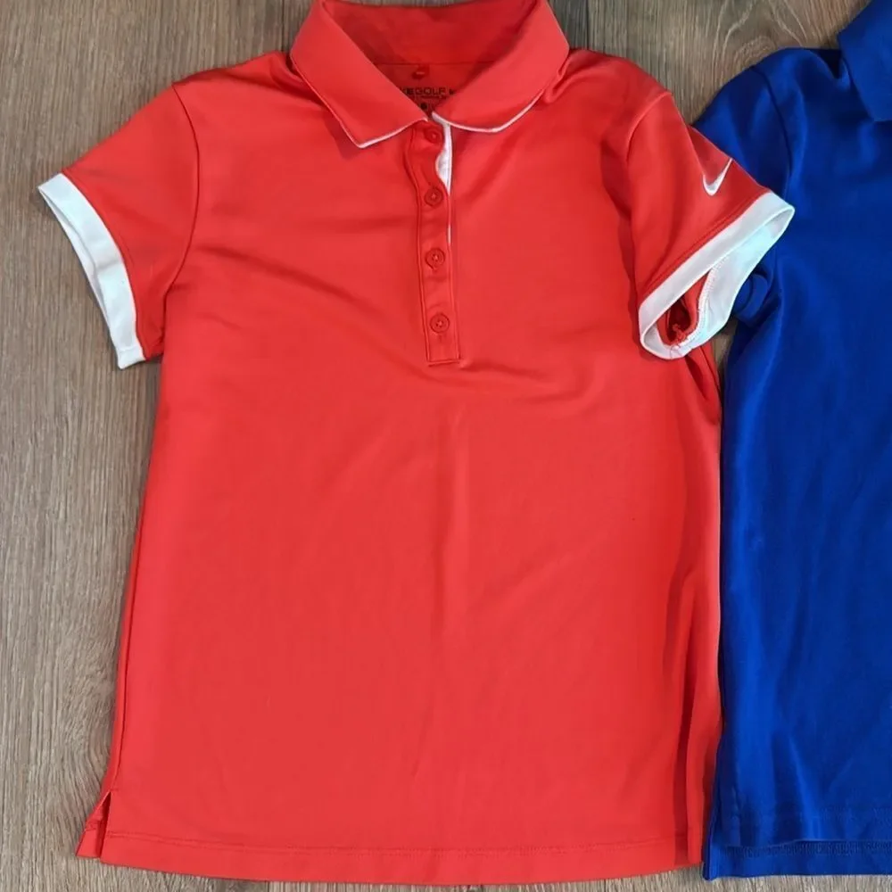 ((2 PIECE)) GIRLS GOLF STYLE POLO SHIRTS NIKE AND POLO RALPH LAUREN SIZE 8